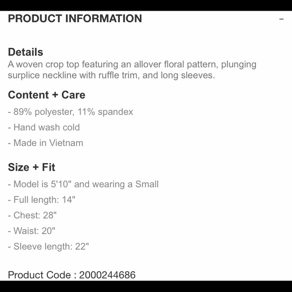 NEW Forever 21 Floral Surplice Ruffle Crop Top - Picture 7 of 8